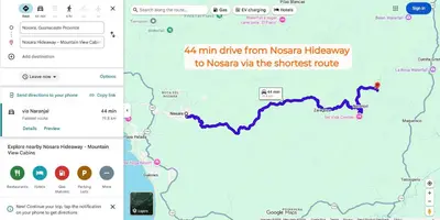 a screenshot of a map of the mtn online from nissan mercy highway at Nosara Hideaway 2 - BREAKFAST PROVIDED & Mountain View Cabins in Nicoya