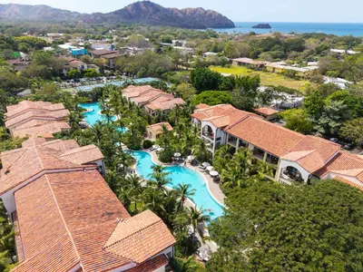 an aerial view of a resort with a pool at Stunning Villa with 3 Bedrooms Pool in Coco