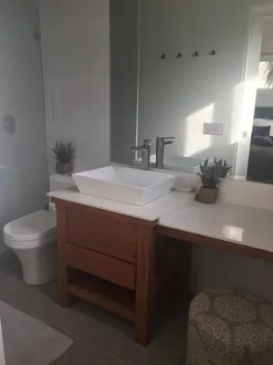 a bathroom with a sink and a toilet at #01 - Amazing Beachfront Bungalow!!!! in Playa Hermosa