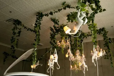 a bunch of chandeliers are hanging from a ceiling at Escalante Executive Studio AC in San José