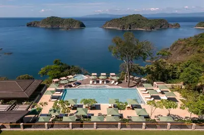 an aerial view of the resort and the ocean at Nekajui Peninsula Papagayo, a Ritz-Carlton Reserve in Papagayo, Guanacaste