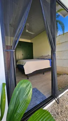 a bedroom with a bed in a tent at Nuevo Leones, #50 in Parrita