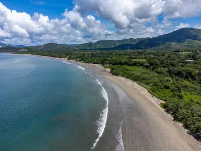 an aerial view of a beach and the ocean at Blue Ridge Retreat in Potrero