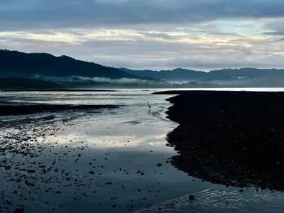 a beach with a reflection in the water at Hotel Carmen Costa Coral in Tambor
