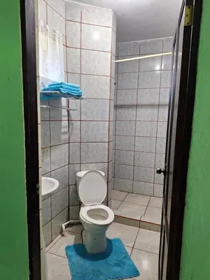 a bathroom with a toilet and a sink at La Tica in Horquetas