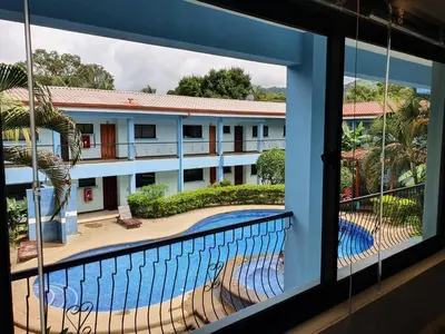 a view from a window of a hotel with a swimming pool at Marina Loft Studio 224 in Coco