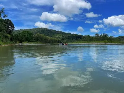 a boat in the water on a river at Peace Home in Quepos near Beaches & Mountains in Savegre
