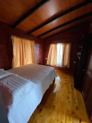 a bedroom with a white bed and two windows at Cabaña Con Hermosa vista y ambiente de campo in Miravalles