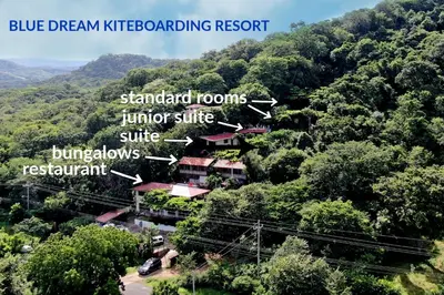 a map of the sights of the blue dream wildlifeidding resort at Blue Dream Kite Boarding Resort Costa Rica in Puerto Soley