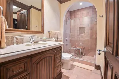 a bathroom with a sink and a toilet and a shower at CR Luxury Montebello 3F 3 Bdrm in Jacó