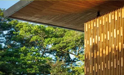 a wooden building with a tree in the background at Naia Surf VillasWalk to Beach 2 Private Pools in Santa Teresa Beach