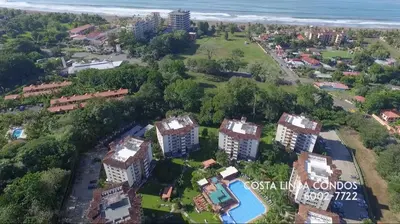 an aerial view of the apartment complex at Jaco Beach Condos in Jacó