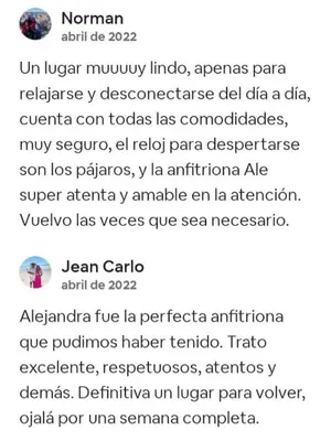 a screenshot of a cell phone with a list of items at Alojamiento con piscina in Aguas Zarcas
