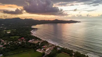 an aerial view of a beach and the ocean at Suite 4 Sloth - Pool&Beach 3 BR Condo in Brasilito
