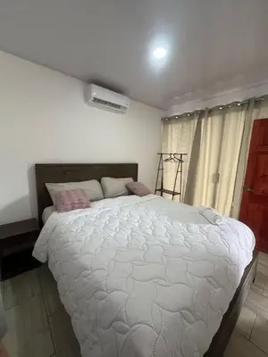 a bedroom with a large white bed in it at Quinta La Esperanza in Chachagua