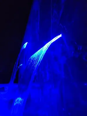 a close up of a blue lighted object at Pacific Glamp in Potrero