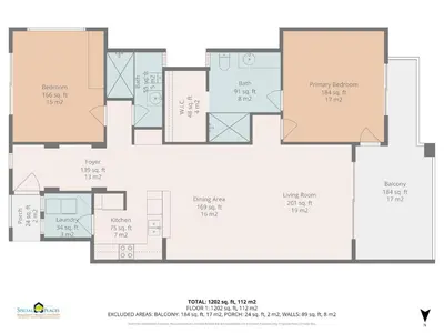 a floor plan of a house at Stunning Condo with Panoramic Beach, Ocean, and Mountain Views in Playa Flamingo in Playa Flamingo