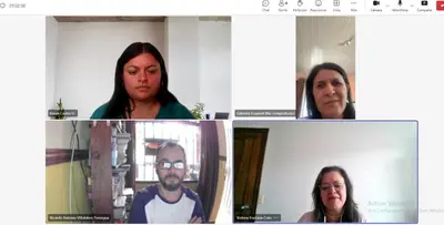 four pictures of a woman and a man at Casa Roncha Hospedaje in Turrialba
