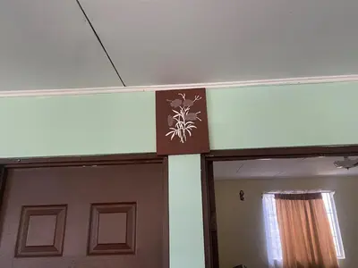 a room with two doors and a sign on the wall at Close to Walmart supermarket chain in San Pablo