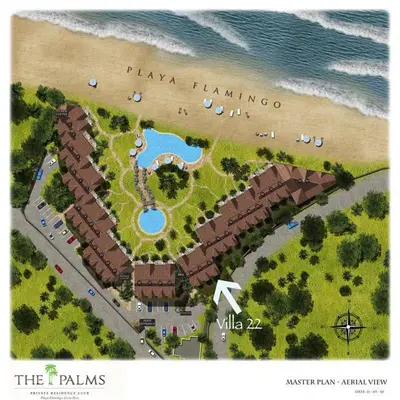 a map of a resort near the beach at Apartment located in The Palms Private in Playa Flamingo, Costa Rica in Portegolpe