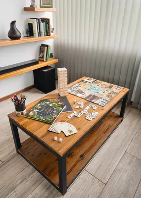 a wooden table with a desk with some items on it at Loft con hermosas vistas y Volcán Turrialba in Turrialba