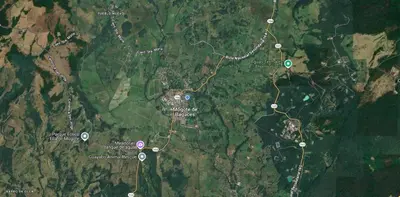 a map of a forested area with buildings at Cabina Antigua Plaza in Tapantí