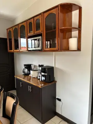 a kitchen with a counter with a coffee maker on it at Casa de descanso in San Pablo