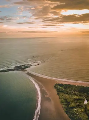 an aerial view of a beach and the ocean at Eben-ezer #1 in Uvita