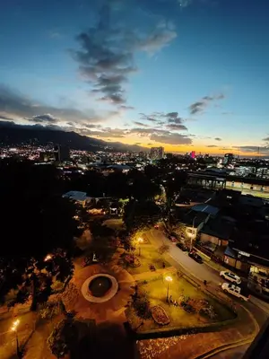 a view of a city at night with street lights at Valle de Escalante in San José