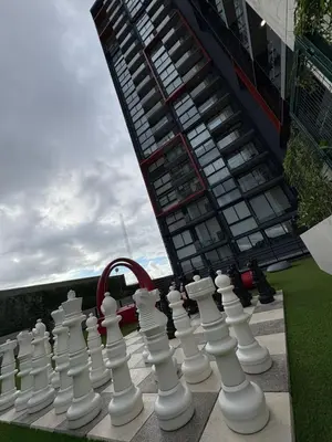 a giant chessboard is in front of a building at Excellent location, beautiful apartment in San José
