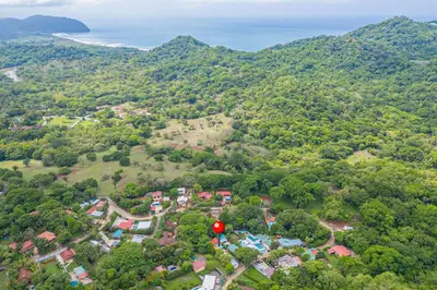 an aerial view of a village with a red stop sign at Tiburon Galano - Playa Carrillo in Carrillo