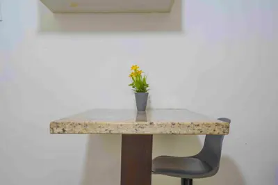a table with a potted plant sitting on top of it at Club Voca #2 in Coco