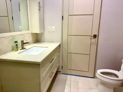 a bathroom with a sink and a toilet at Casa Dorada 55 Studio in Marbella