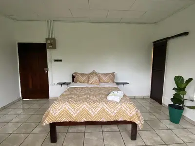 a bedroom with a bed in a room at Green Lodge 1 in Guápiles