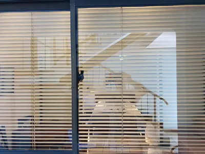 a reflection of a dog in a window at Apart Hotel Marina Loft 101 in Coco