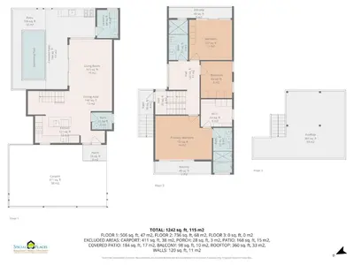 a floor plan of the proposed renovation of a house at Chic Bohemian Villa with a Private Swimming Pool and Stunning Outdoor Space in Coco