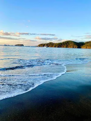 a beach with a boat in the water at Condo Morpho with 2bed 2 baths in Coco