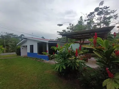 a view of a house with a garden at Casita Thisa Chibú in Bijagua