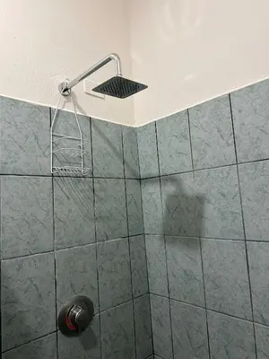 a shower with a shower head in a bathroom at Hotel Nany in Brasilito