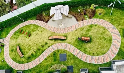 an aerial view of a model of a train yard at Moderno apartamento en San Jose CR in San José