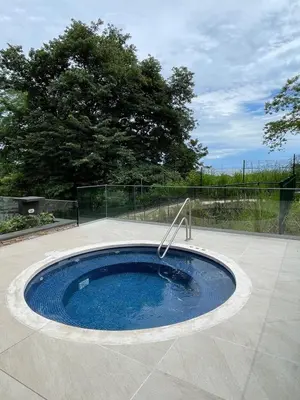 a small pool of blue water in a yard at Welcome to paradise!Reserva Conchal, Solaris, C-1A in Playa Conchal