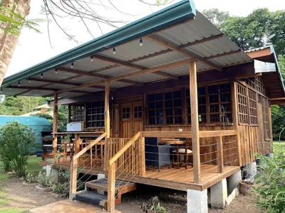 a library with awning on top of it at Cabinas Mi Sol in Uvita