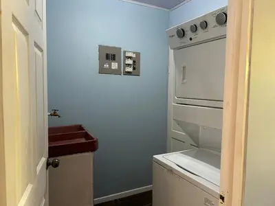a kitchen with a stove and a white oven at Villas Carari in Hatillo