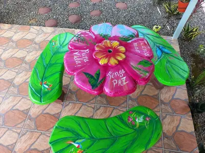 a pink flower with the words happy pita written on it at Cabin in the wood in San Francisco
