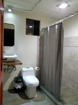 a bathroom with a toilet and a sink at El Congo Apartmento in Nicoya