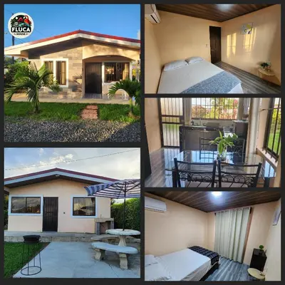 a collage of pictures of a house at La Fortuna, Fluca House 1 in Fortuna