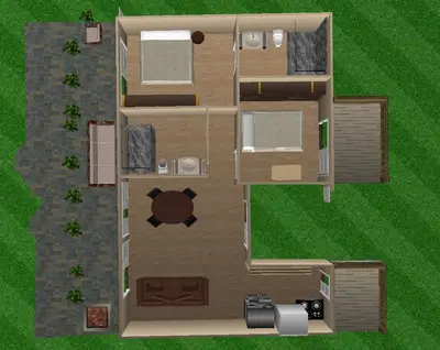 a rendering of a house with a floor plan at Beachfront Balcony Sunset 2B in Jacó