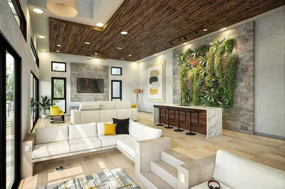 a living room with white furniture and a painting on the wall at Casa Grande Caletas in Jacó