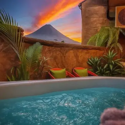 Enchanting Studio & Volcano View from private jaccuzzi