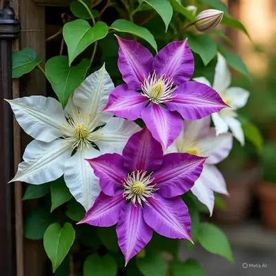 a bunch of purple and white flowers on a plant at Maracuyá Garden Stanza 1 in Parrita